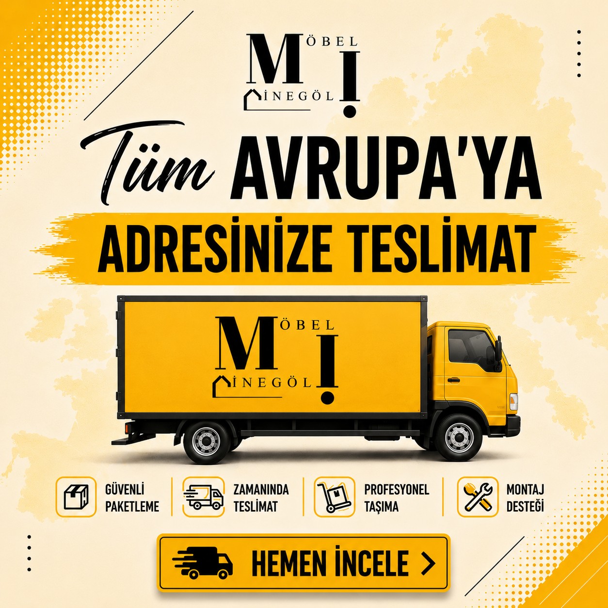 Tüm Avrupa'ya adresinize teslimat — Almanya, Hollanda, İsviçre, İtalya, İngiltere, Belçika, Fransa, Danimarka